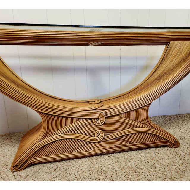 Gabriella Crespi 1970s Pencil Reed Console Table Gabriella Crespi Style For Sale - Image 4 of 14