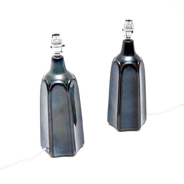 Einar Johansen Vintage Danish Ceramic Table Lamps by Einar Johansen for Soholm, 1960, Set of 2 For Sale - Image 4 of 11