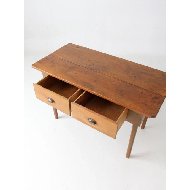Farmhouse Antique Wooden Work Table For Sale - Image 3 of 13