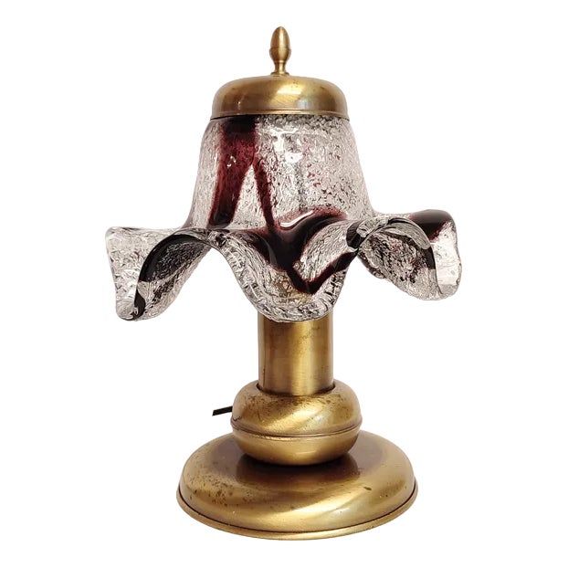 Table Lamp with Glass Tulip. Italy, 1980s For Sale