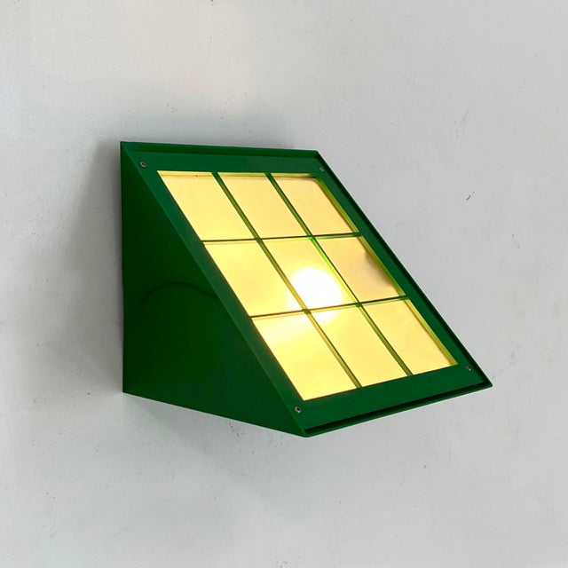 1980s Green Triangolo Outdoor Wall Light from Goccia Illuminazione, 1980s For Sale - Image 5 of 12