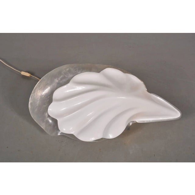 Metal Acrylic Shell Lamp by Rougier, 1970s For Sale - Image 7 of 9