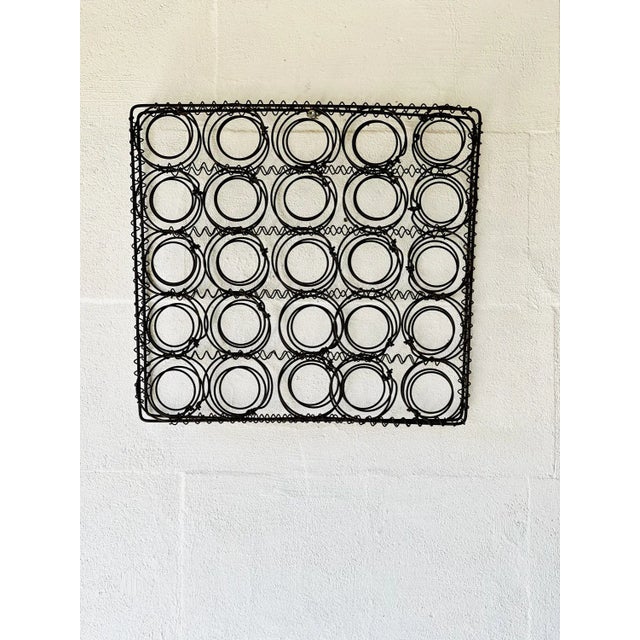 Black Charcoal Meshwire Wall Decoration For Sale - Image 8 of 10