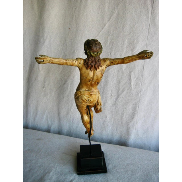 Italian 18 Century Painted Christ on Stand For Sale - Image 6 of 10