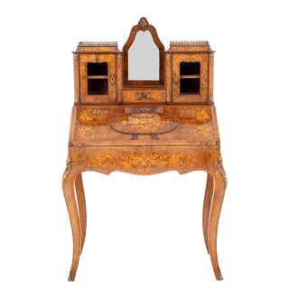 French Desk Happiness on the Day in Walnut, 1860s For Sale