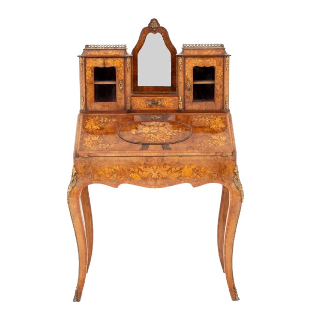 French Desk Happiness on the Day in Walnut, 1860s For Sale