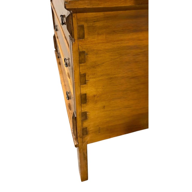 1990s 18th C Style Primitive Pine Chest of Drawers W Exposed Dovetail Grooves For Sale - Image 5 of 5