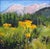 Wildflower Trail by Marin Dobson | Oil on panel Landscape with wildflowers and mountains. For Sale