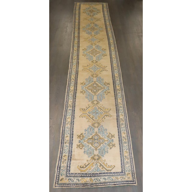 Early 20th Century Antique Zabihi Collection Long Turkish Oushak Runner - 3'2" x 17'5" For Sale - Image 5 of 11