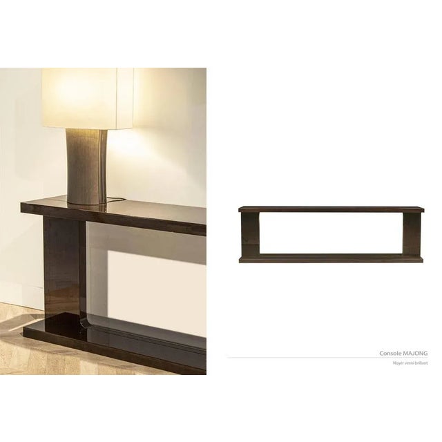 Walnut Majong Console Table by LK Edition For Sale - Image 4 of 5
