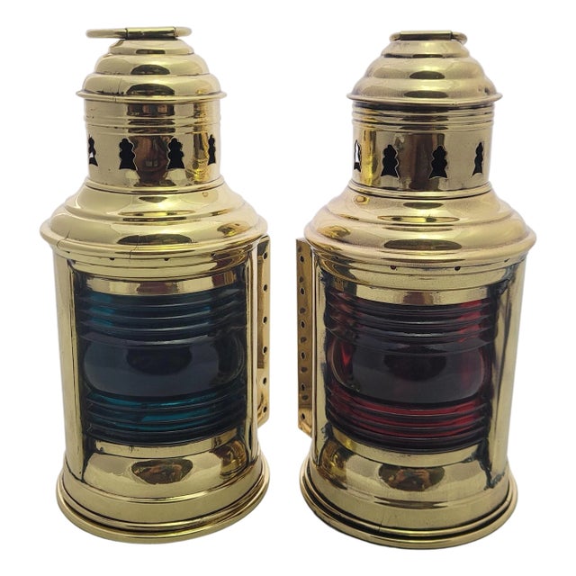 Port and Starboard boat Lanterns by Perko For Sale
