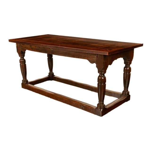 Wood Antique 18th Century French Oak Country Parquetry Refectory Dining Table 1680 For Sale - Image 7 of 13