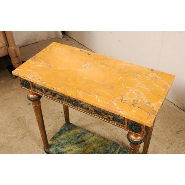 Swedish Late Gustavian Period Small Console W/Marble Top & Lower Shelf For Sale - Image 12 of 13