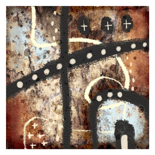 Abstract Neutral & Grungy Polyptych Grid 7 - #7 - 8x8 Abstract Painting Reproduction by Susan Olivio For Sale - Image 3 of 5