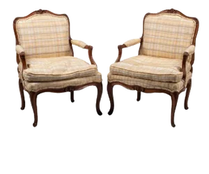 Louis XV Provincial Walnut Fauteuils, 18th Century - A Pair