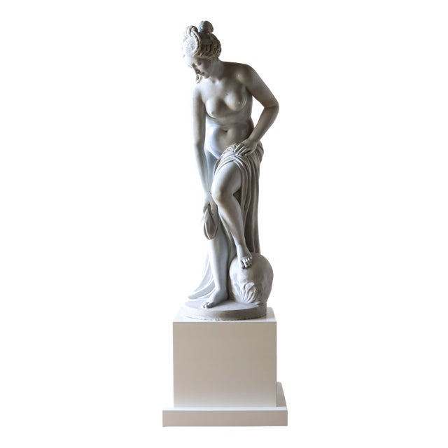 After Christophe-Gabriel Allegrain, Sculpture of a Bathing Woman, Marble For Sale