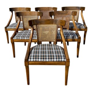 1960s Rattan Back Dining Chairs - Set of 6 For Sale