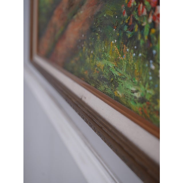 B. Trapp Vintage Meadow & Cottage Framed Oil Painting on Canvas For Sale - Image 10 of 12