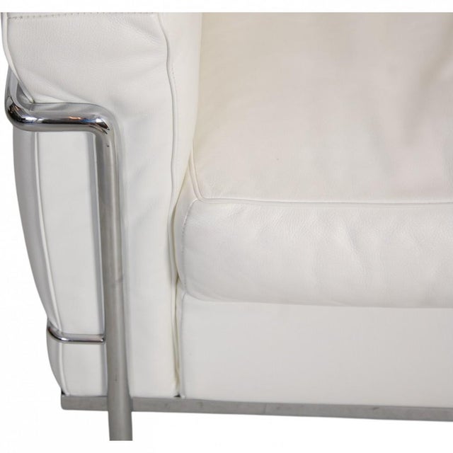 LC2 2-Seater Sofa in White Leather by Le Corbusier For Sale - Image 15 of 18