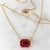 Ruby Pendant Necklace With Attached Chain, Natural Diamonds Halo: Solid 14k Gold For Sale - Image 4 of 7