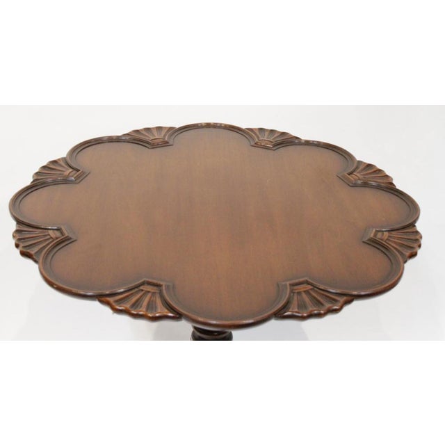 Mid 20th Century Mid 20th Century Kittinger Shell Carved Chippendale Mahogany Tilt Top Table Ball & Claw "Rare" For Sale - Image 5 of 9