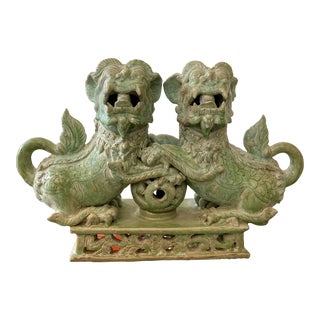 Male Foo Dogs Holding the Earth For Sale