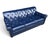 1960s Hollywood Regency Navy Blue Button-Tufted Leather Sofa For Sale In Los Angeles - Image 6 of 13