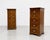 Pair of Federal Style Narrow Mahogany Dressers | 1920's Skinny Nightstands Glass Knobs For Sale - Image 9 of 12