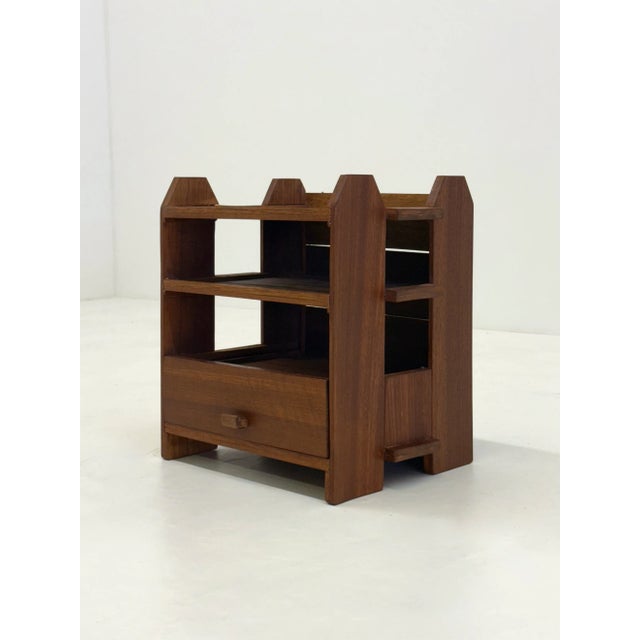 Art Deco Oak Bedside Table, 1970s For Sale - Image 6 of 9