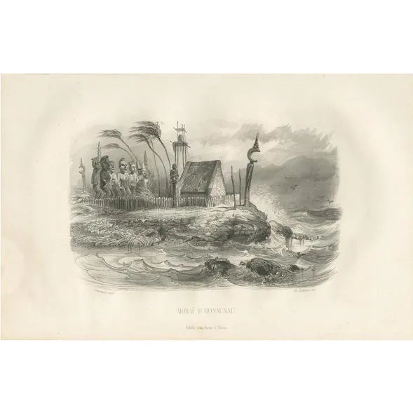 D'Urville, The Hale O Keawe of Hawaii, 1853, Print For Sale