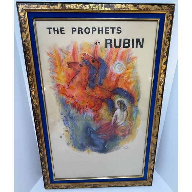 Title: Original French Mourlot Exhibition Poster "The Prophets by Rubin" - Featuring "Elizah" Artist: Reuven Rubin...