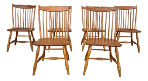 Late 20th Century Edrich Mills Baltimore Furniture Solid Oak Dining Chairs- Set of 6