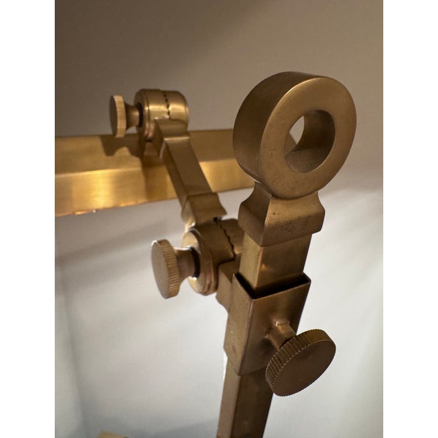 Vintage Mid-Century Modern Adjustable Brass Display Lamp For Sale - Image 9 of 12