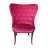 Velvet Red Cherry Wing Back Chair For Sale - Image 4 of 8