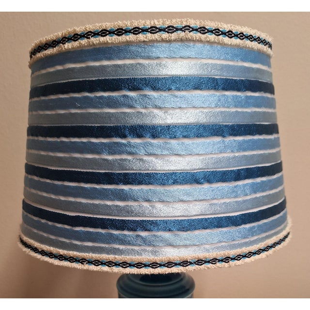 Blue Vintage Blue Ceramic Table Lamp, 1980s For Sale - Image 8 of 9
