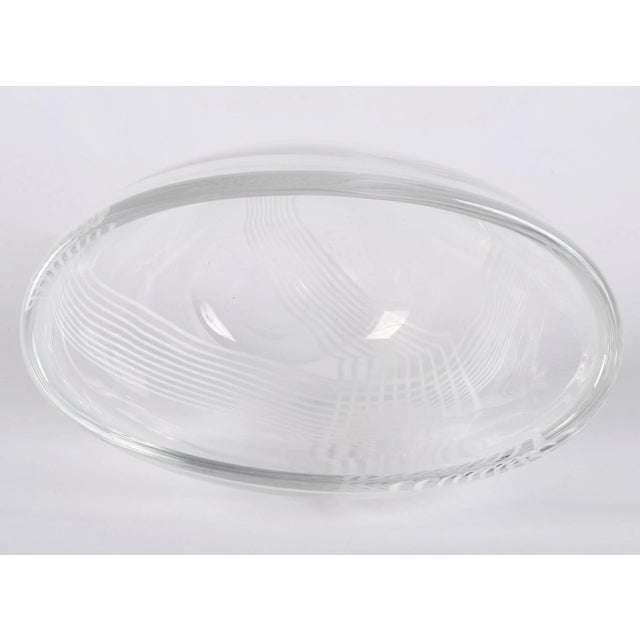 Vintage Vicke Lindstand Kosta Art Glass Arabesque Bowl For Sale - Image 9 of 13