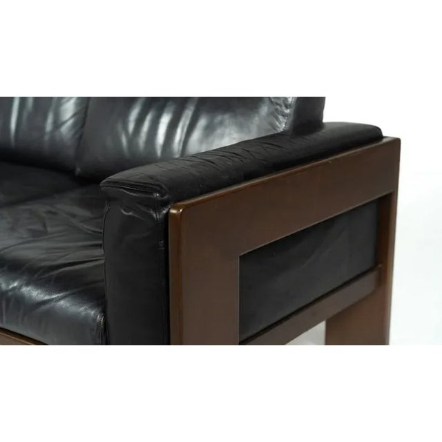 Bastiano Sofa in Leather and Wood by Tobia Scarpa for Knoll, 1960 For Sale - Image 4 of 18