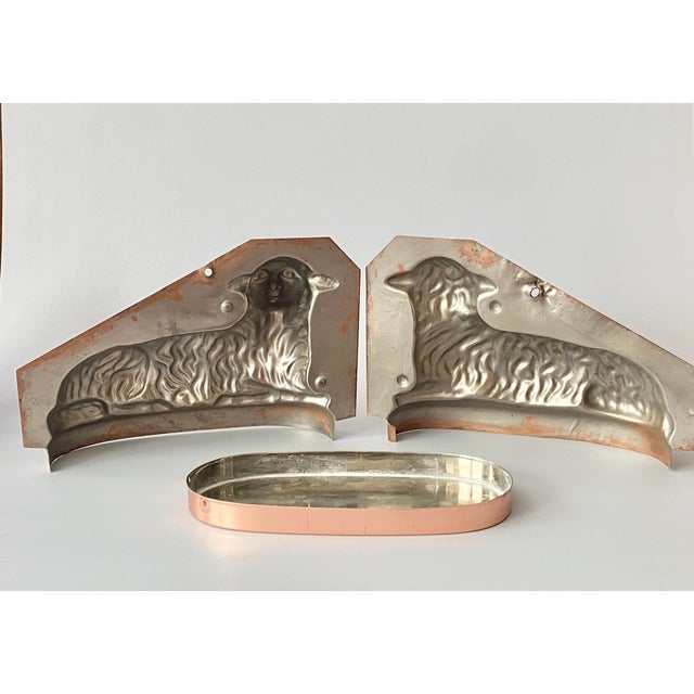 Vintage French Copper Chocolate Mold Sitting Lamb Easter For Sale - Image 12 of 18