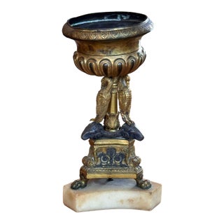 19th Century Italian Grand Tour Bronze Urn With Eagles and Rams' Heads For Sale