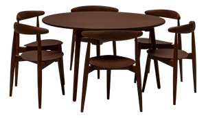 Heart Dining Set by Hans J. Wegner for Fritz Hansen, 1960s, Set of 7