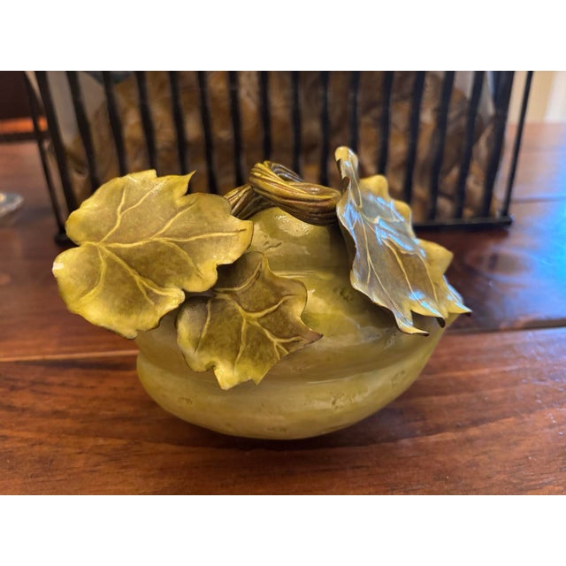 Bright Green Beautiful Katherine Houston Porcelain Melon Sculpture For Sale - Image 8 of 16