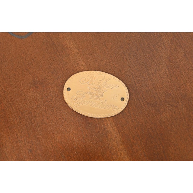 Baker Furniture French Regency Louis XVI Burled Walnut Tea Table For Sale - Image 11 of 12