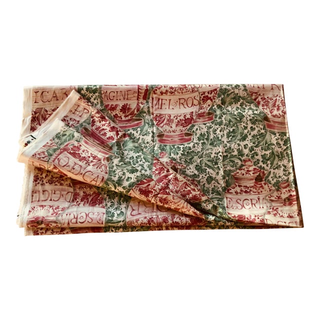 Rare French Apothecary Toile Fabric - Vatican Museum Archive Design, 1930s For Sale