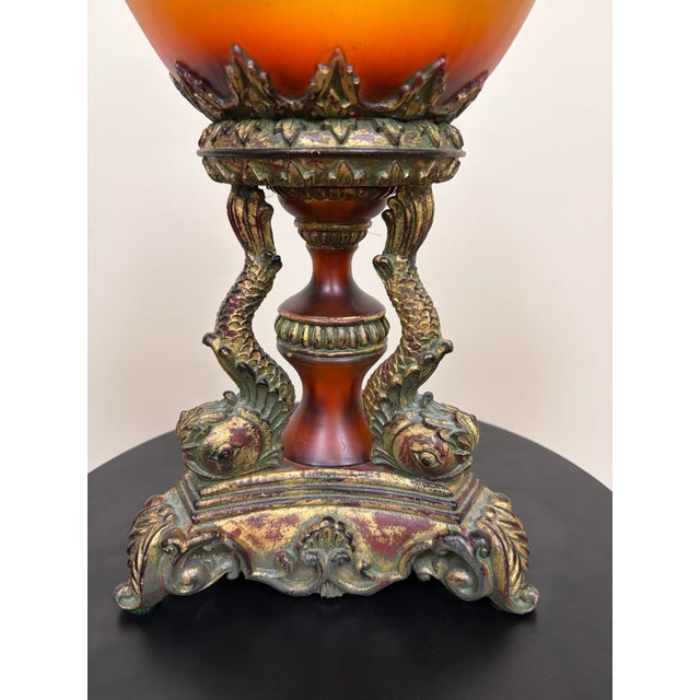 Amber Vintage Hollywood Regency Porcelain Egg Sculpture For Sale - Image 8 of 11