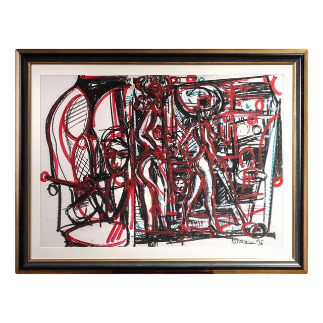 Markus Tollmann, In der Bar, Mixed Media, 1996 For Sale