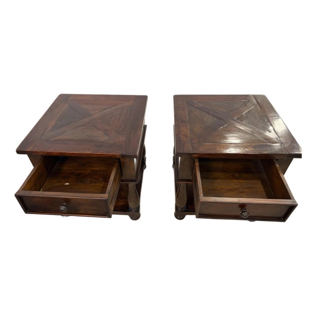 Solid Wood Coffee Table & Matching End Tables For Sale