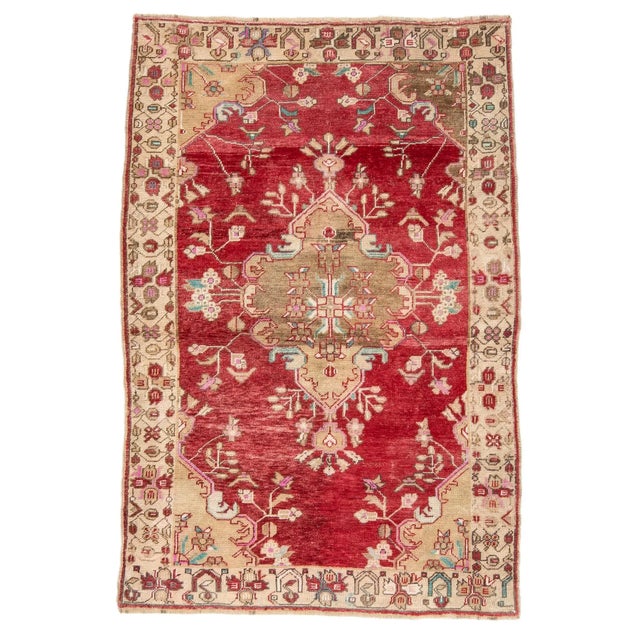 Textile 1960s Vintage Turkish Konya Rug- 4′7″ × 7′ For Sale - Image 7 of 7