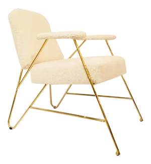 Interlude Home Modern White and Gold Georgie Lounge Chair