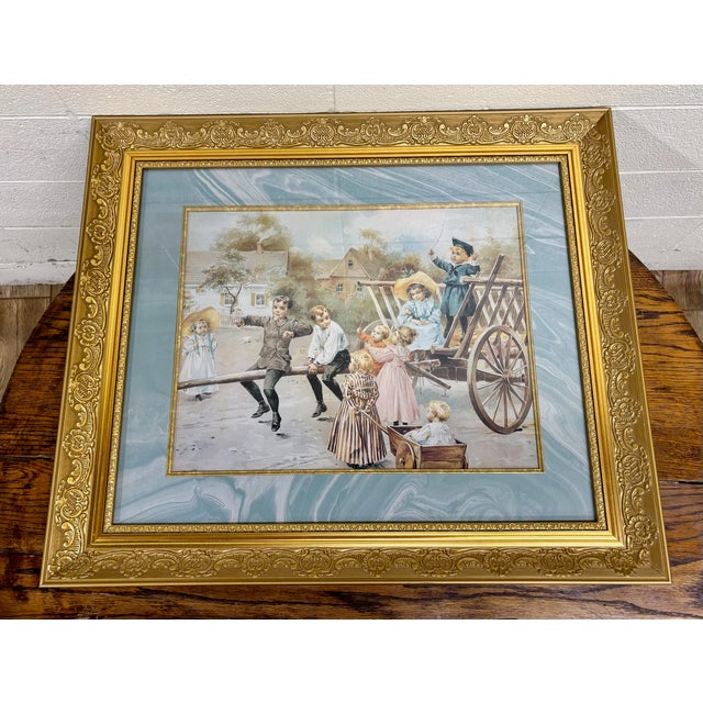 Printmaking Materials Antique Late 19th Century Chromolithograph Print “A Day in the Country For Sale - Image 7 of 12