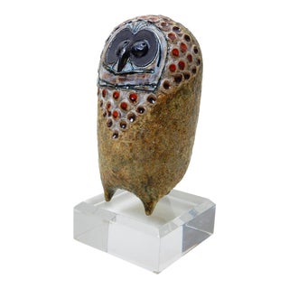 Raphaël Giarrusso Art Pottery Modernist Owl Paris, France For Sale